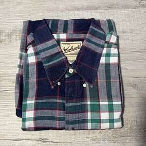 Woolrich Rugged Outdoor Button Up Shirt Mens XL Multicolor Plaid Made In India